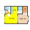 シャルマン末広 1DKの間取り