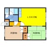 若葉ハイムＡ 2LDKの間取り