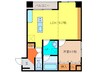 コーポアイランドミドル北斗 1LDKの間取り