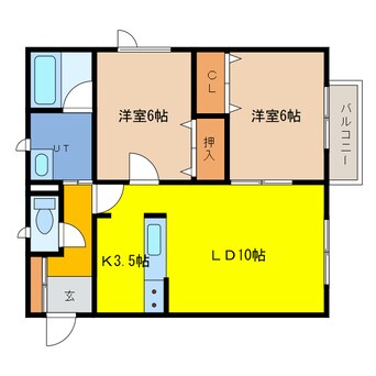 間取図 アイランドミドル北光