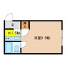 リラハイツ高台 1Kの間取り