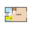 リラハイツ高台 1Kの間取り
