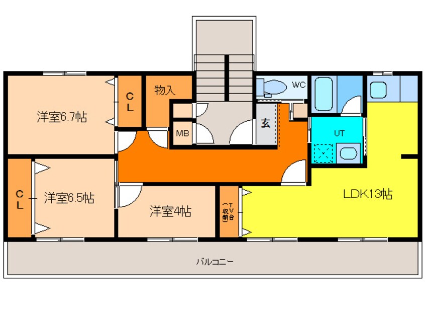 間取図 Ｐｅａｃｅ　Ｒｏｏｍ　Ｂ
