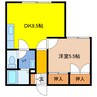 ラ・セゾン 1DKの間取り