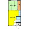 エメラルドハイツ 1DKの間取り