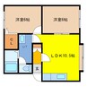 ミュゲパレス 2LDKの間取り