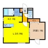 WEST BLUE 1LDKの間取り