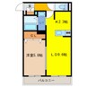 Pace新富 1LDKの間取り