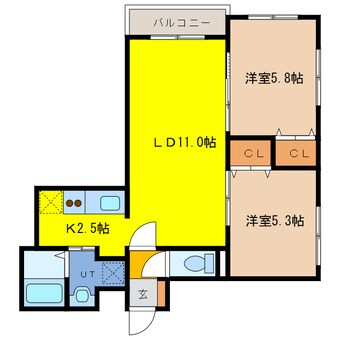 間取図 Ｍ‘Ｓ千歳幸町