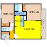 アルファレジデンス末広 2LDKの間取り