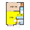 クルーズハウス千歳花園Ｂ 1DKの間取り