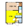 クルーズハウス千歳花園Ｂ 1DKの間取り