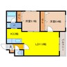 センチュリー北斗 2LDKの間取り