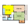 錦町４丁目アパート２階(染野) 2DKの間取り