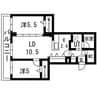 アルファグラン末広 2LDKの間取り
