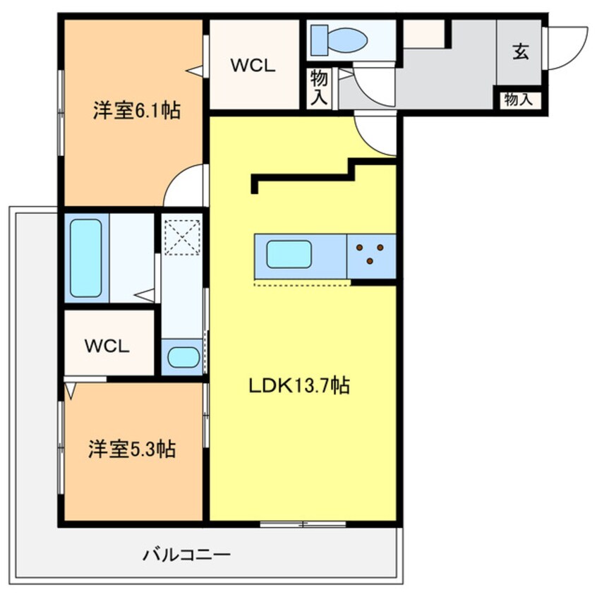 間取図 CLARIS SUMIYOSHI B