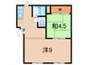錦マンション 1LDKの間取り