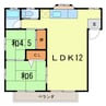 コーポアイザワＢ棟 2LDKの間取り