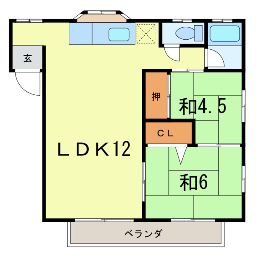 間取図 コーポアイザワＢ棟