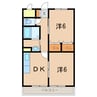 サンリッチあけぼの 2DKの間取り