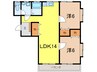 Prime City21 B棟 2LDKの間取り