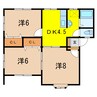スカイヒルズ 3DKの間取り