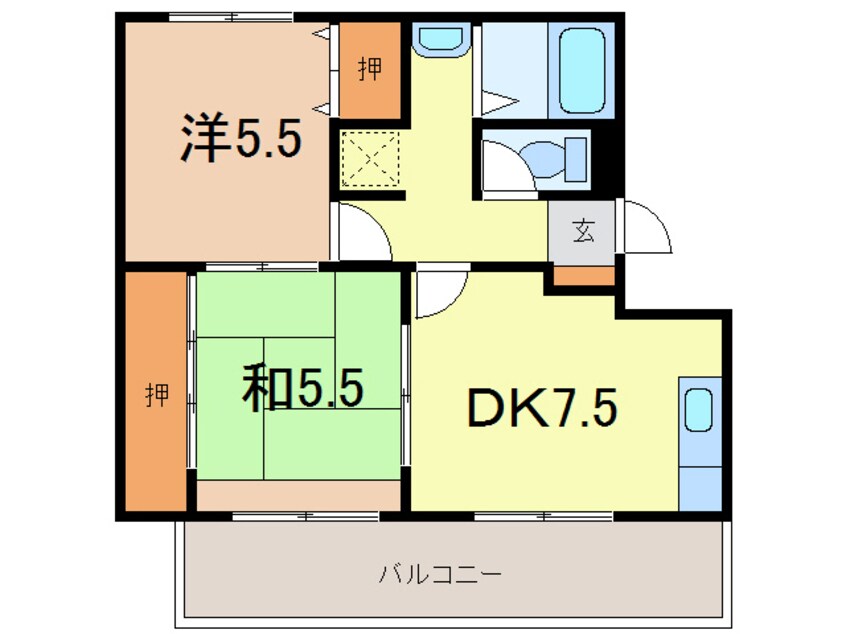 間取図 クラウンハイムあけぼのⅠ