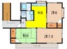 サンハイツ中屋敷 3DKの間取り