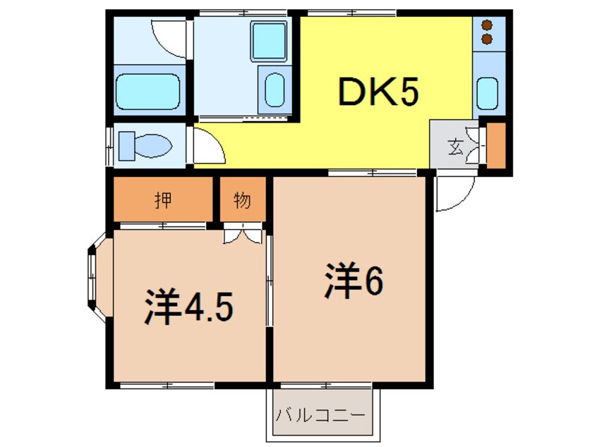 間取図 コーポさくら　2号棟