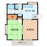 ササキハイツA棟 2DKの間取り
