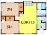 小野寺住宅 5-36 2LDKの間取り