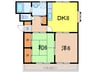 クラウンハイムあけぼのⅡ 2DKの間取り