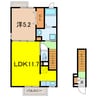 ブリーズA 1LDKの間取り