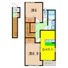 グランウッド 2DKの間取り