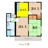 ツインハイムB棟 3DKの間取り