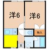コーポ彩 2DKの間取り