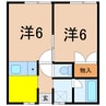 コーポ彩 2DKの間取り