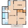 コーポカーペンター 2LDKの間取り