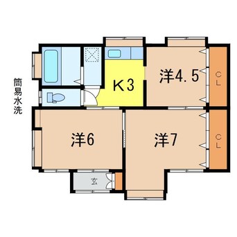 間取図 大街道南貸家 12-14