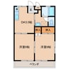 グリーンコーポ高木 2DKの間取り
