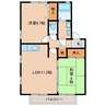 セジュール早水 2LDKの間取り