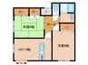 ライフハウス北原 2DKの間取り