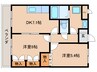 パークサイド祝吉１番館 2DKの間取り