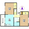 ディアコート花繰 2DKの間取り