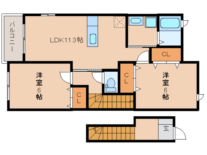 間取図 セレーノＡ・Ｂ
