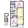 サルヴァトーレⅢ 2LDKの間取り