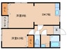 クレール乙房 2DKの間取り