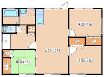 間取図 新留貸家(深川)