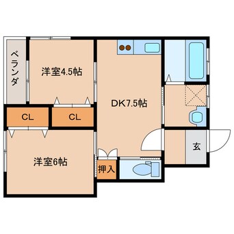 間取図 クレール乙房Ⅱ