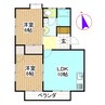 ポルトボヌール 2LDKの間取り